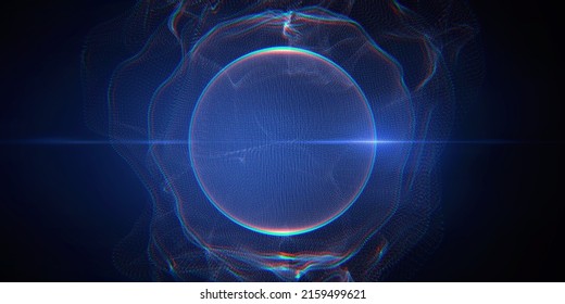 Creative 3d Rendering Sphere Made Of Neon Dots Global Network Connection Globe Grid Worldwide Communication Futuristic Earth Globe Science Technology And Illustration On Dark Backdrop