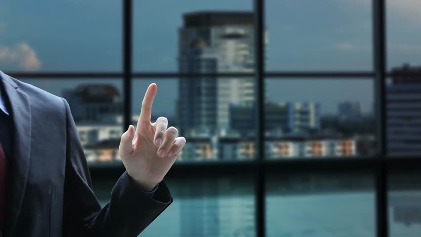 Businessman Touch Network Using Padlock Icon Technology With Virtual Screen Icons Business Technology Privacy Concept Internet Concept Of Global Business 