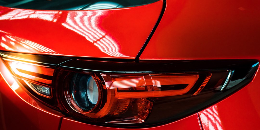 Rear light of a red painted car
