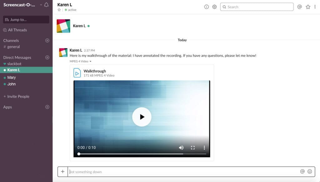 Share Video In Slack